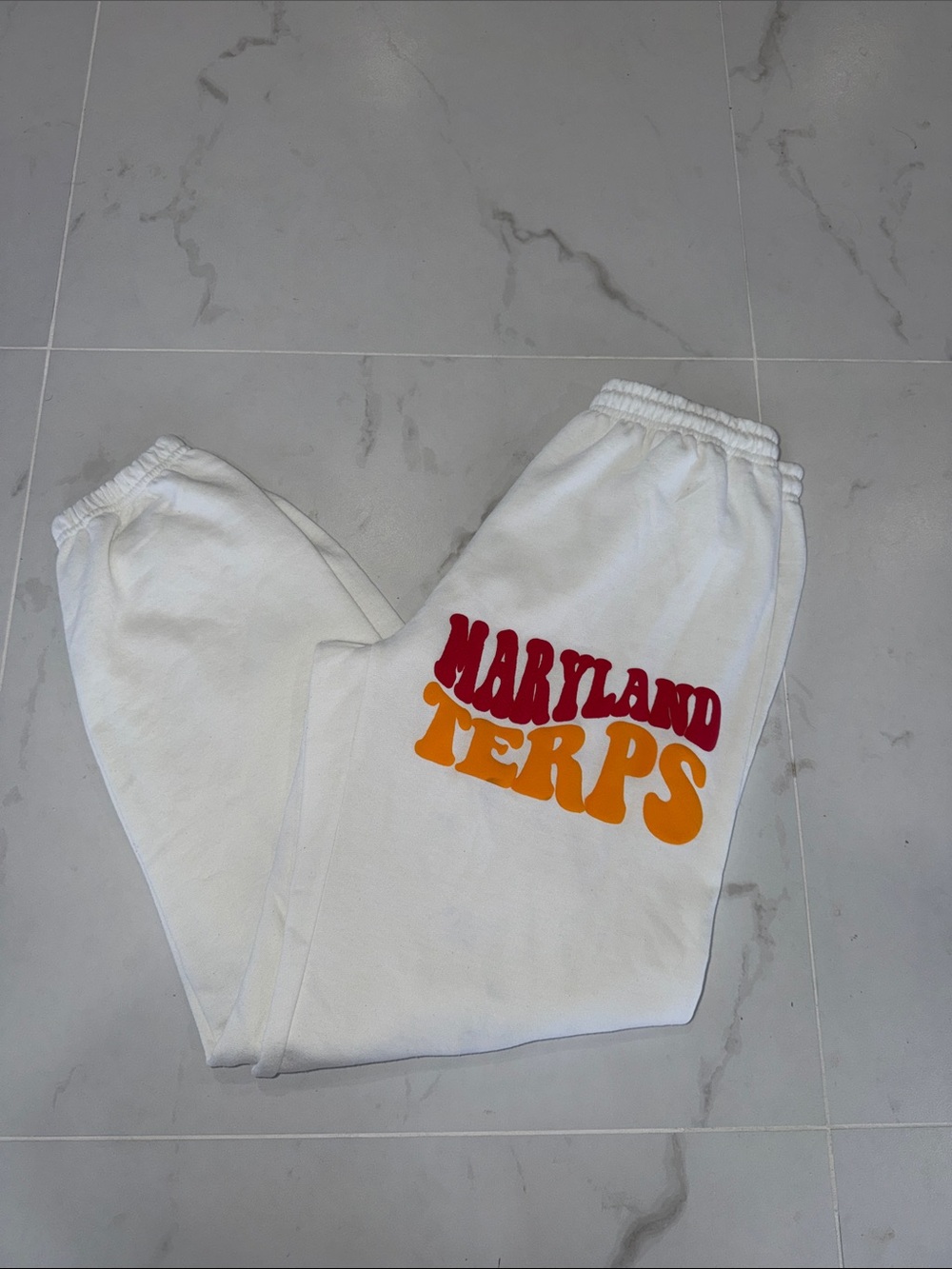 Maryland Terps White Graphic Sweatpants
